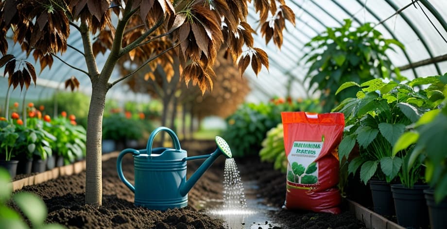 Cerezo con hojas marrones: causas y soluciones