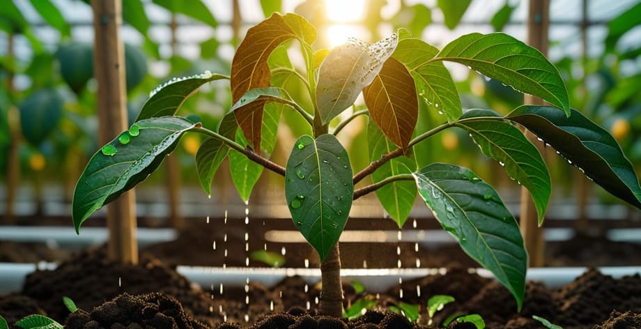 Aguacate con hojas marrones: causas y soluciones