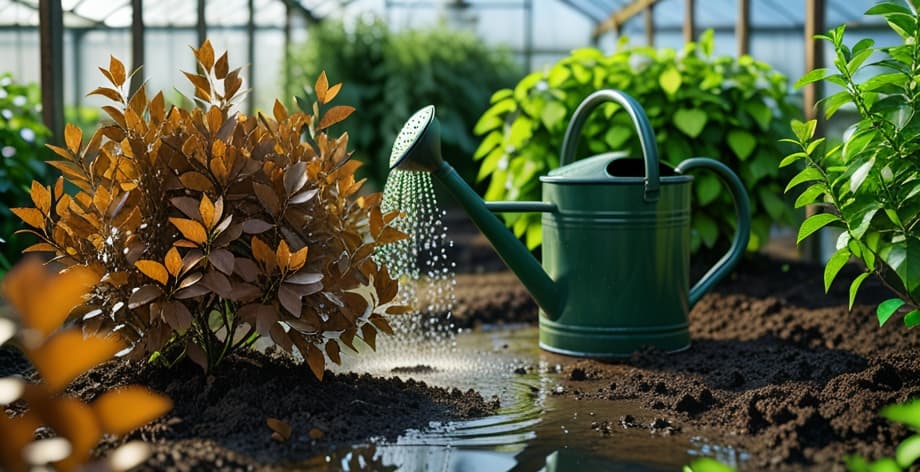 Hojas marrones en laurel