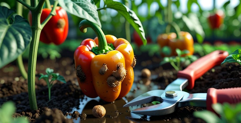 Cómo pimiento con pudrición de frutos en mata