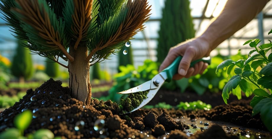 Ciprés con puntas marrones: causas y soluciones